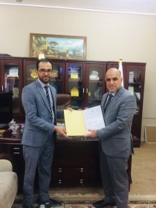 Read more about the article تهئنة السيد عميد كلية التمريض الى الاستاذ علي جبار بمناسبة ترقيته العلمية