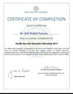 Read more about the article زمالة من منظمة شركاء الامن الصحي