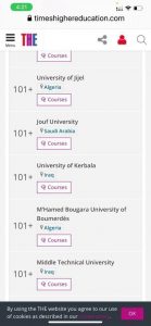 Read more about the article استكمالا للمسيرة العلمية الرائعة لجامعتنا الحبيبة ولأول مرة منذ تأسيسها نبارك لكم دخول جامعة كربلاء في تصنيف التايمز البريطاني العالمي Arab university Rankings: 2021