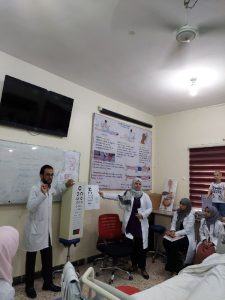 Read more about the article كلية التمريض تواصل تدريباتها العملية الحضورية