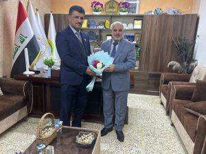 Read more about the article بالصورة /عميد كلية التمريض الأستاذ المساعد الدكتور سلمان حسين فارس الگريطي يهنئ الدكتور علي عبد الحسين كريم ماجد بمناسبة تكليفه عميداً لكلية الزراعة … متمنياً له كل التوفيق والنجاح في مهام عمله خدمة لجامعتنا وبلدنا العزيز.  إعلام كلية التمريض