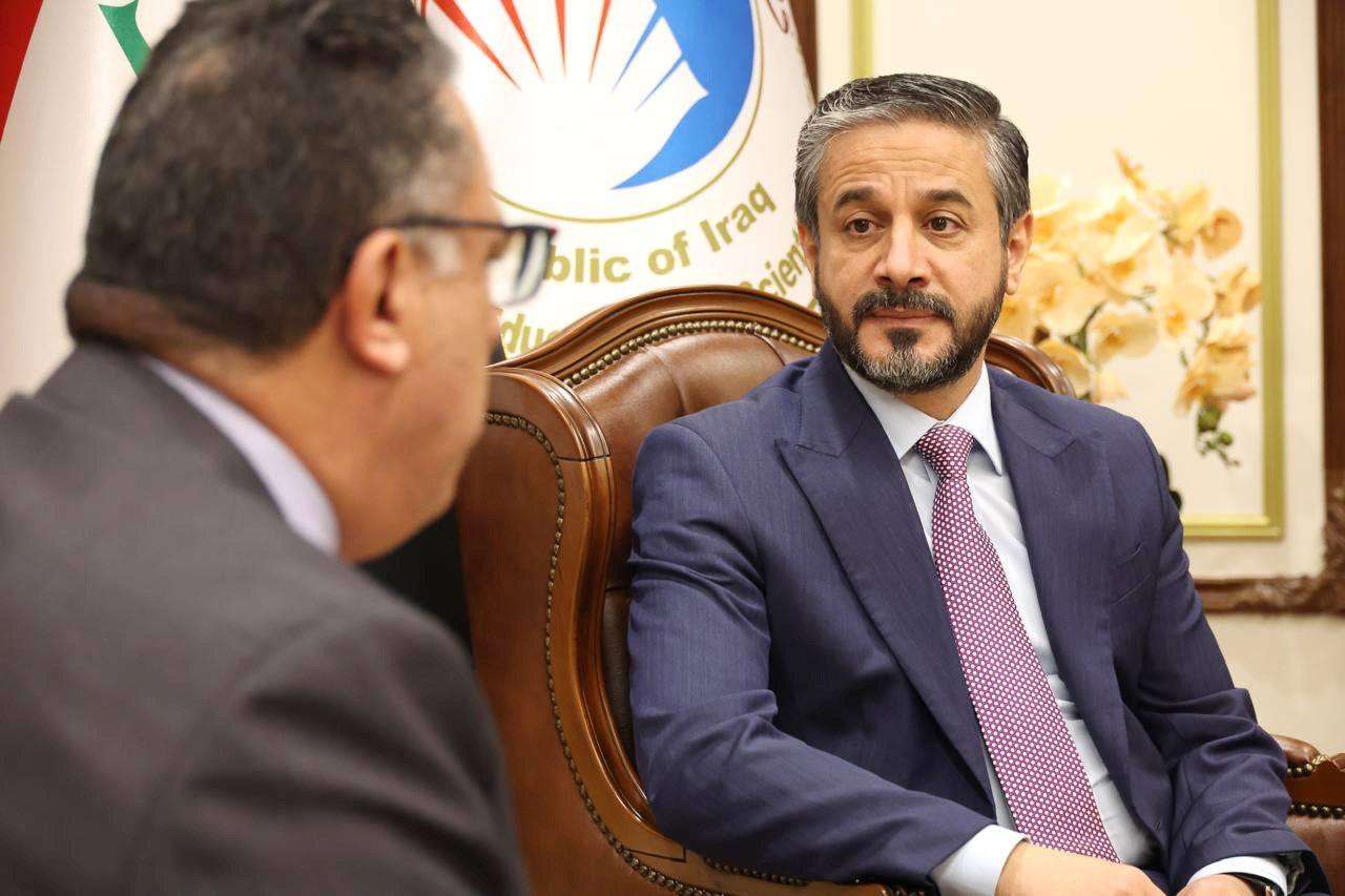 You are currently viewing استعدادا لافتتاح مقر اتحاد مجالس البحث العلمي العربية مجدداً في بغداد … وزير التعليم يستقبل الأمين العام ويبحثان التحضيرات النهائية