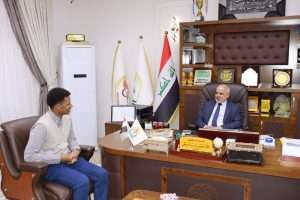 Read more about the article السيد عميد الكلية يلتقي أحد الطلبة ضمن مبادرة «ادرس في العراق»